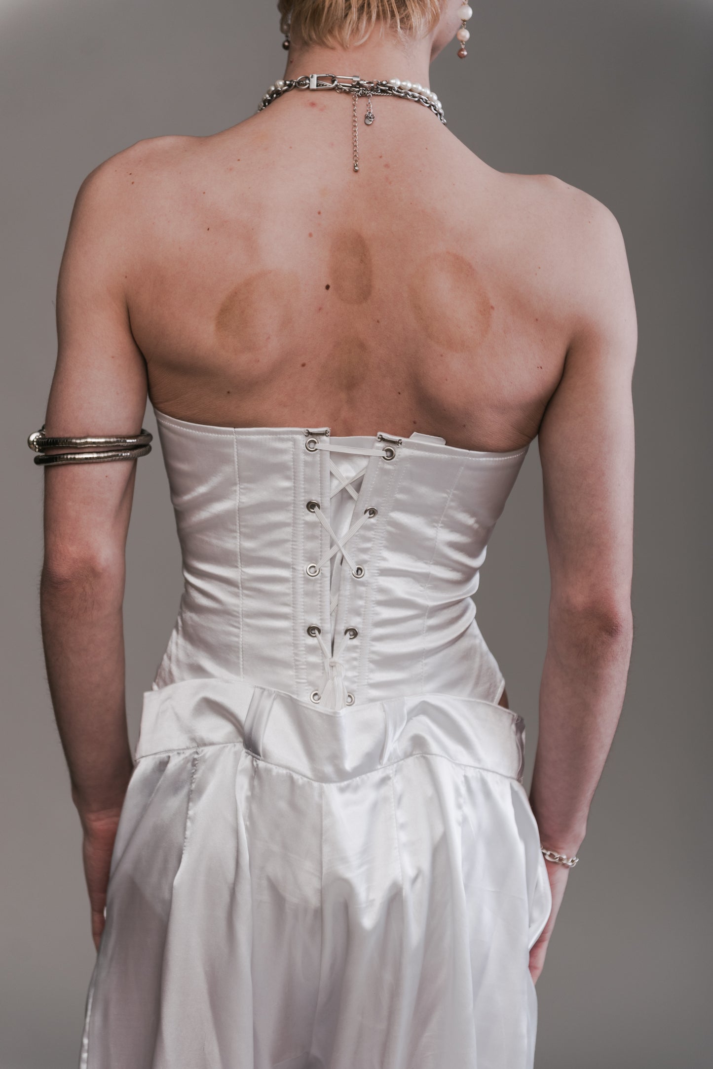 Straight-Across Corset & Draped Pants