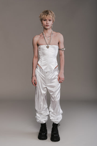Straight-Across Corset & Draped Pants