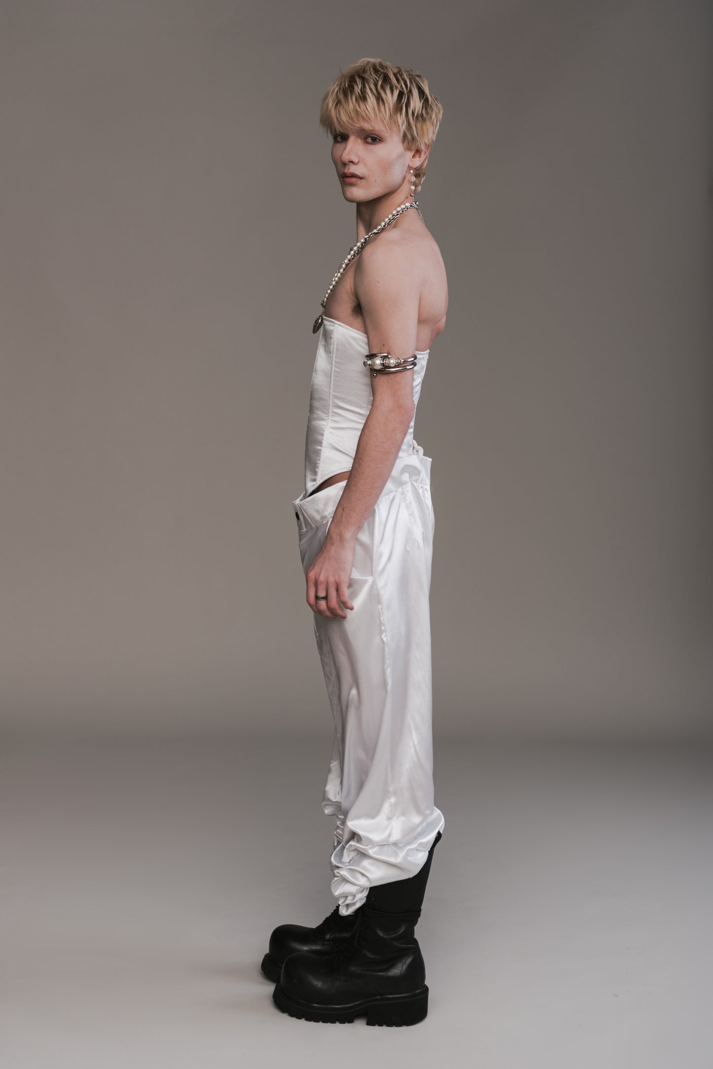 Straight-Across Corset & Draped Pants