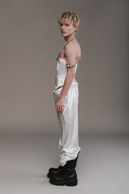 Straight-Across Corset & Draped Pants