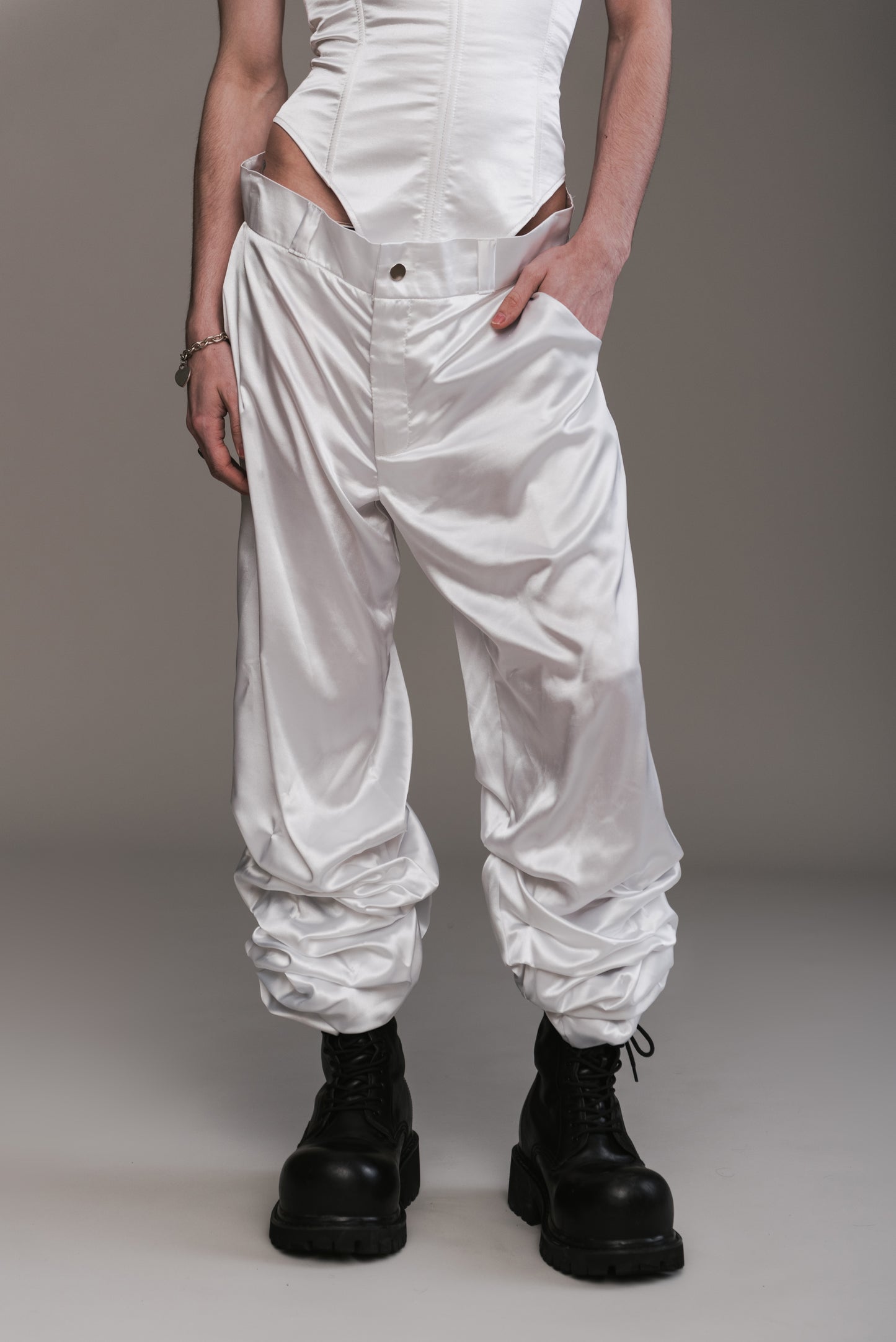 Straight-Across Corset & Draped Pants