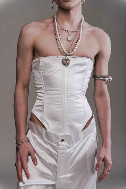 Straight-Across Corset & Draped Pants