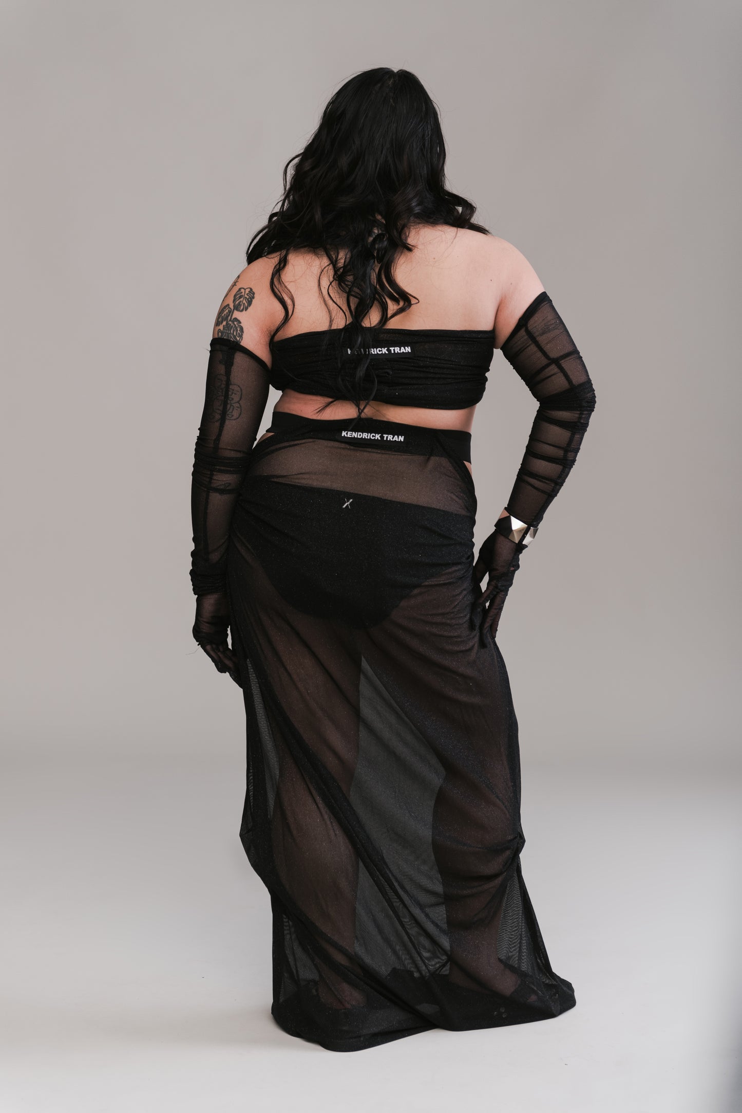 Shimmer Hug Top and Draped Skirt