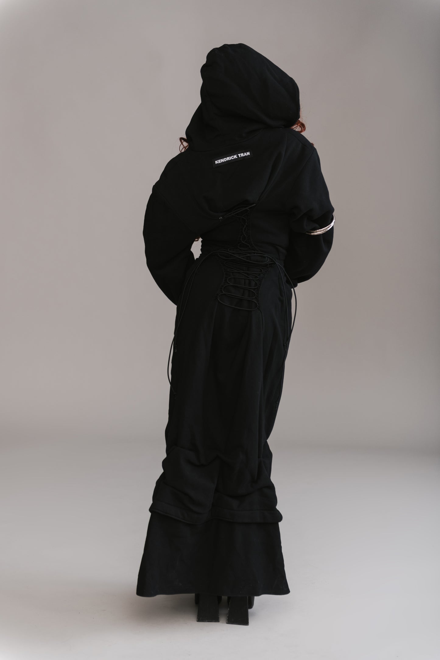 Cinched Zip-Up Hoodie Dress
