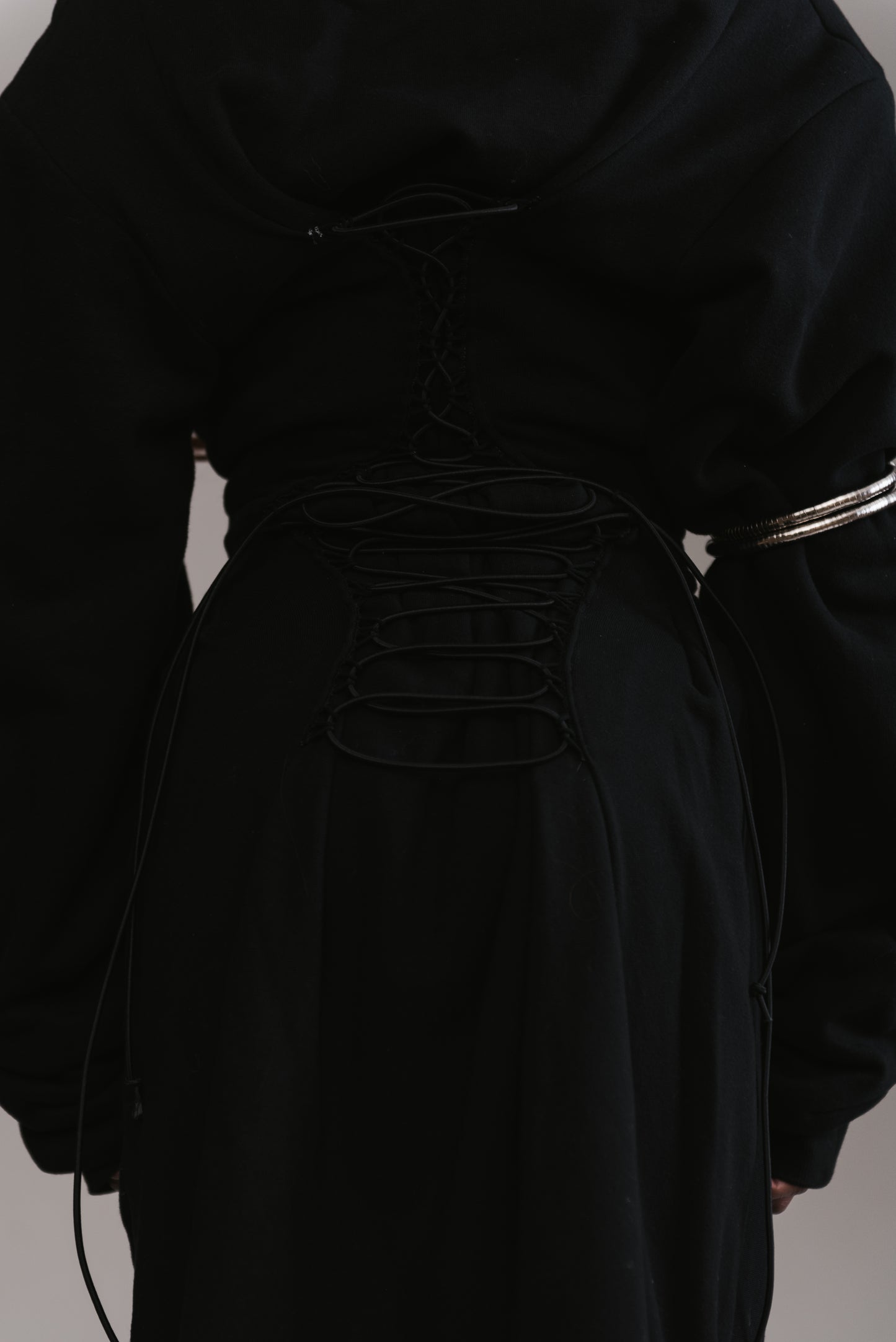 Cinched Zip-Up Hoodie Dress