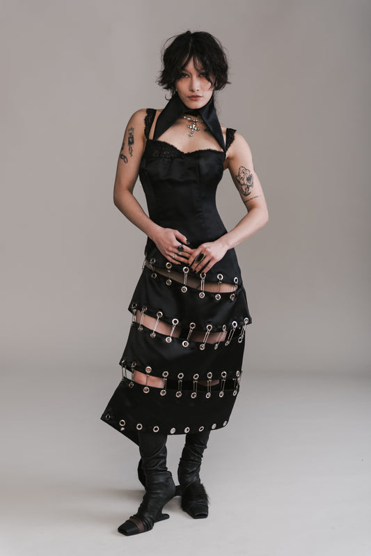 Spiral Safety Pin Gown