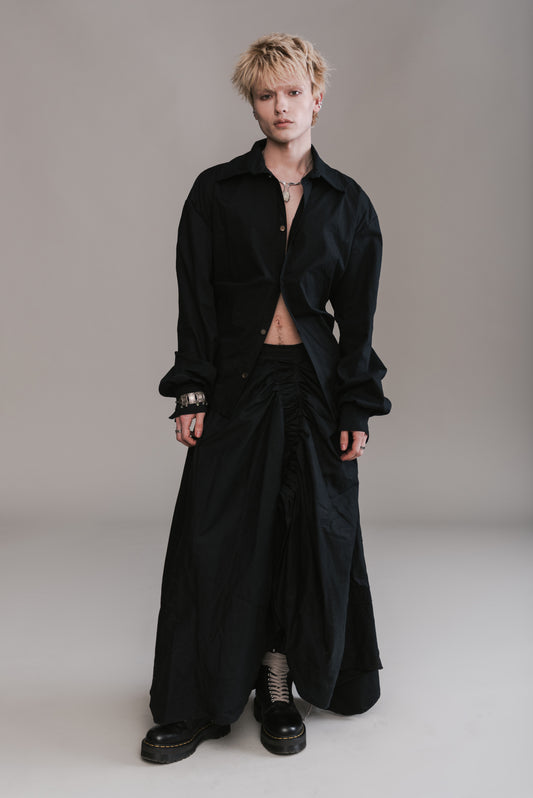 Crushed Energy Skirt and Button-Up