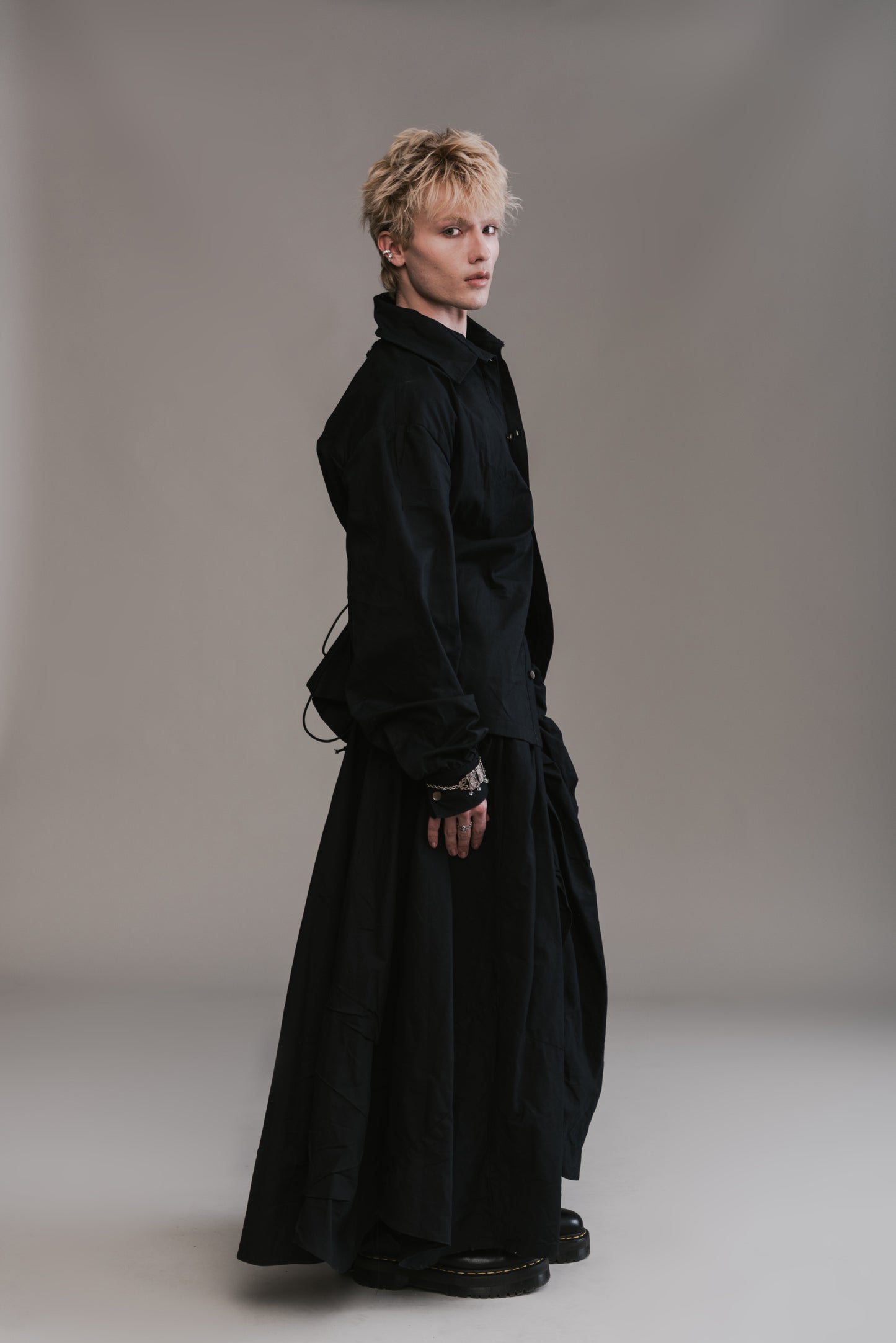 Crushed Energy Skirt and Button-Up