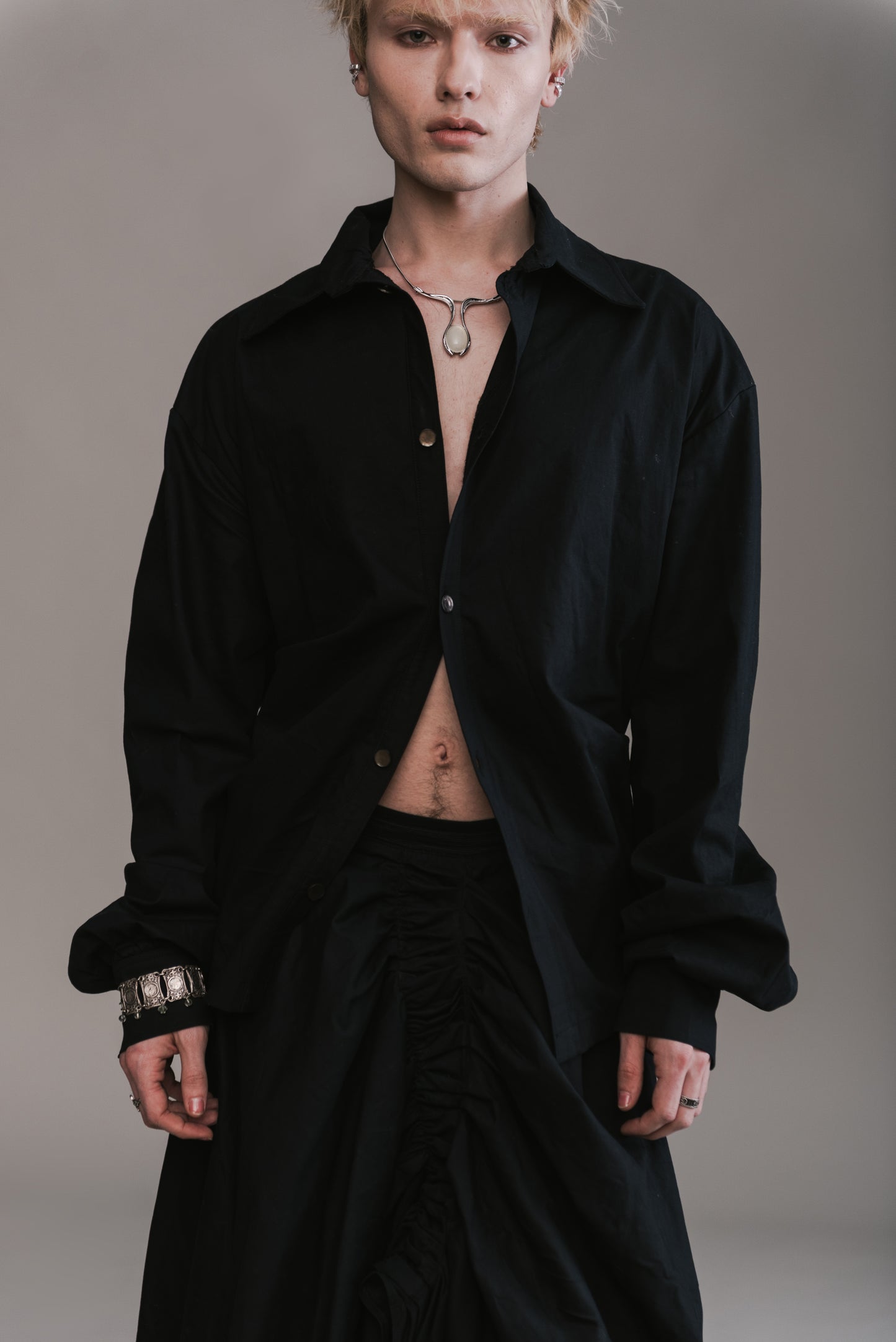Crushed Energy Skirt and Button-Up