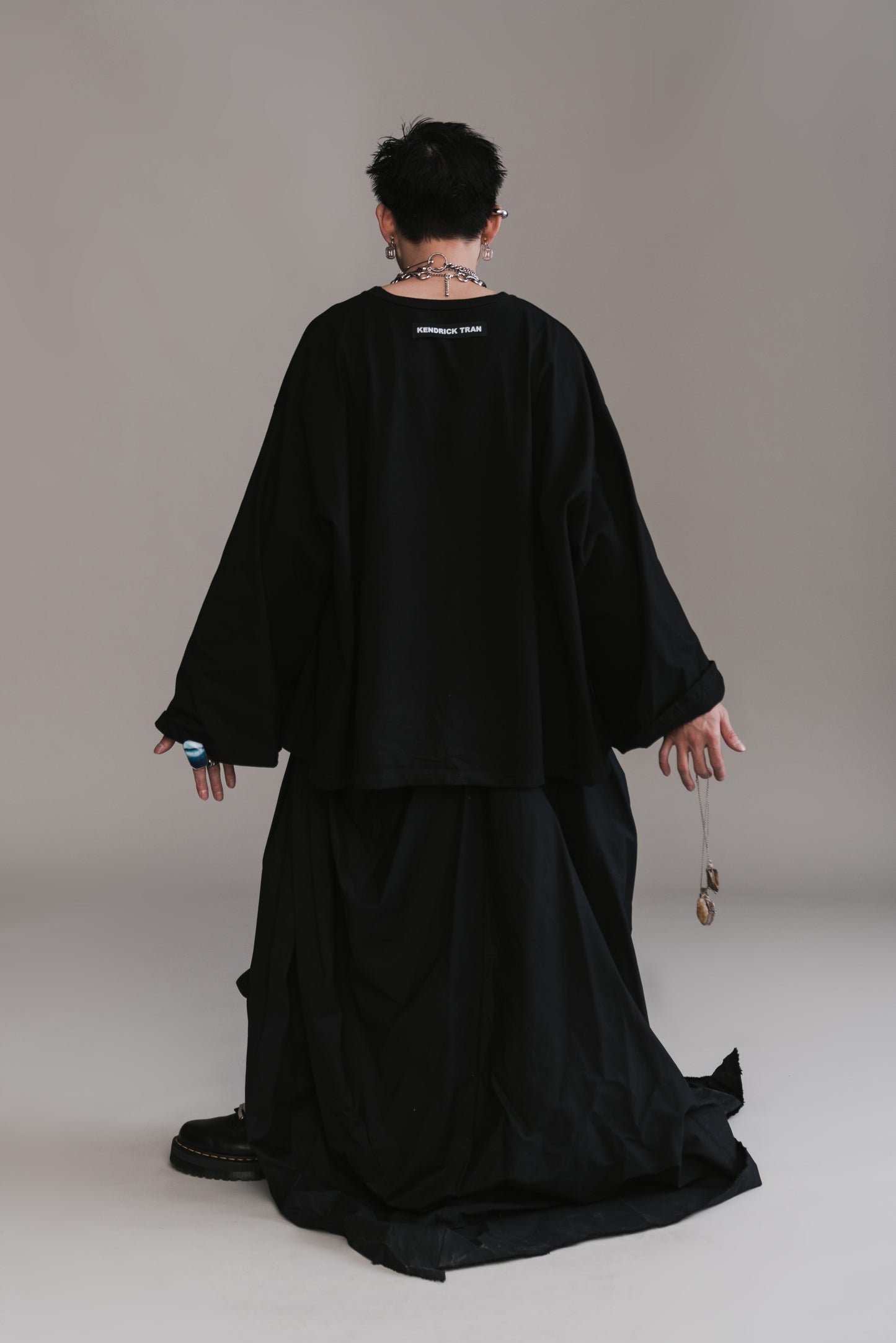 Chopped T-Shirt and Voluminous Skirt