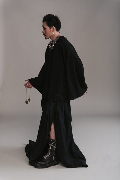 Chopped T-Shirt and Voluminous Skirt